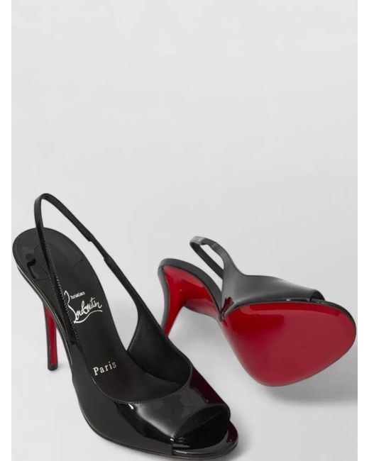 Christian Louboutin Black Sofia Z Slingback Pumps Open Toe