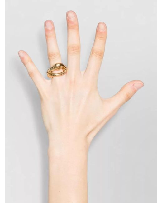 Chloé Metallic Twisted Design Rings Tone Polished