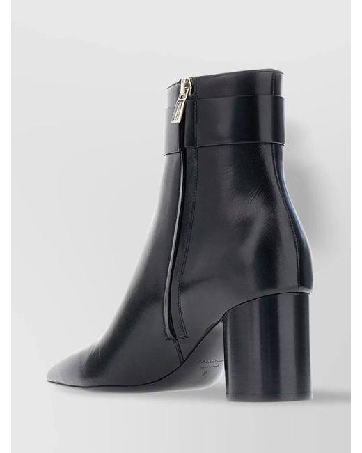 Ferragamo Black Leather Ankle Boots