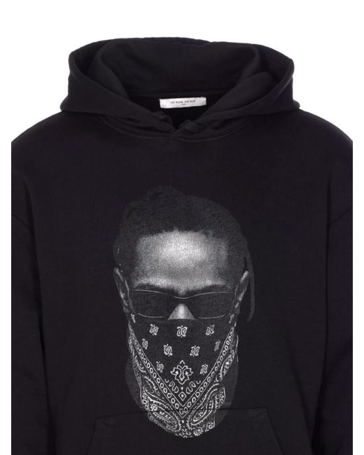 Ih Nom Uh Nit Blue Cotton Printed Hoodie for men