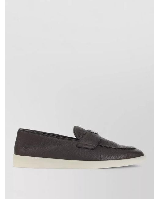 Prada Gray Suede Loafer Modern Silhouette Rubber Sole for men