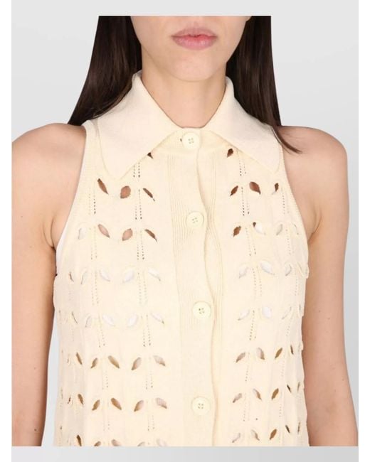 Max Mara Natural Perforated Mini Dress