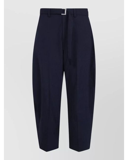 Sacai Blue Tailored Pants Belt Loops Pockets Button Detail for men