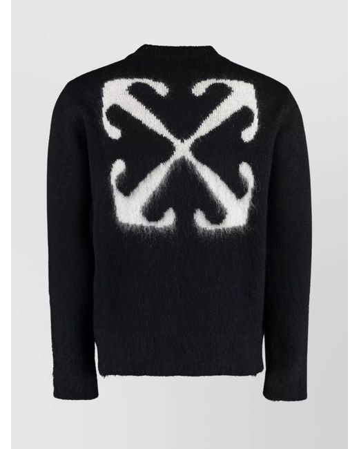 Off-White c/o Virgil Abloh Blue Ribbed Mohair Blend Jumper for men