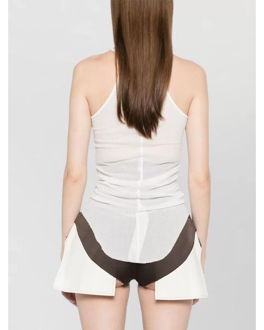 Rick Owens White Ribbed Tank Top
