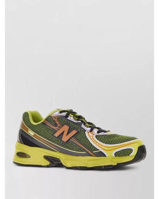 New Balance Yellow Mesh Low-Top Sneakers