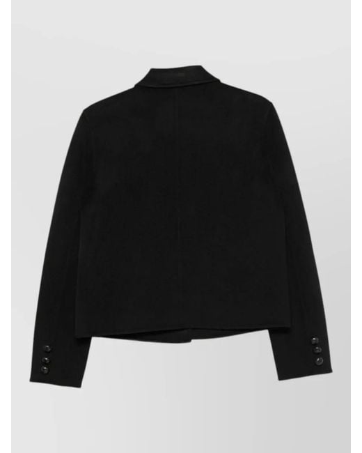 Semicouture Black Alisa Wool Jacket Long Sleeves Pockets
