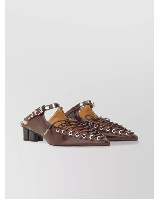Ganni Multicolor Lace-Up Mules