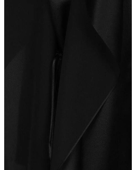 The Row Black Koray Asymmetric Satin Draped Top Design