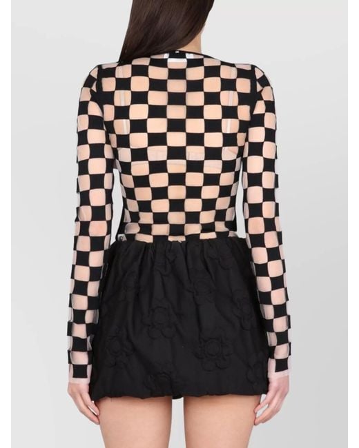 Max Mara Black Stretch Jersey Crew-Neck Long-Sleeve Blouse