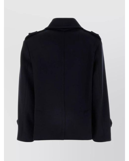 Max Mara Blue Cashmere Wool Short Coat