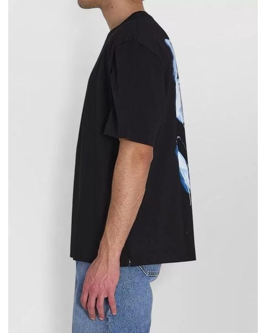 Off-White c/o Virgil Abloh Black Half Arrow Cotton T-Shirt for men