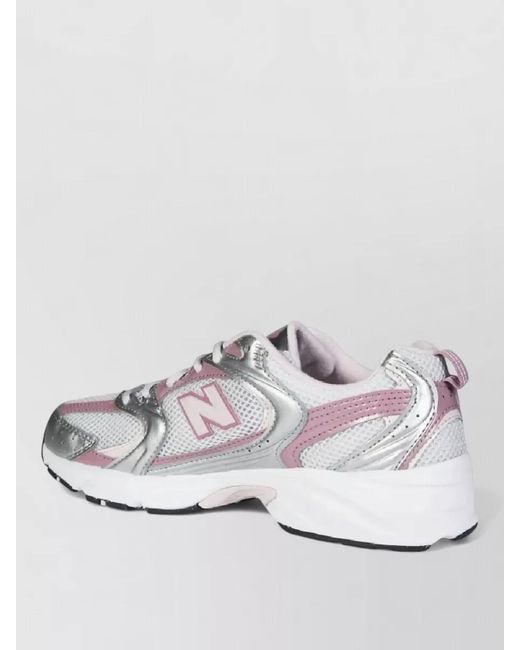 New Balance White Mesh Sneakers Sporty Design Rubber Sole