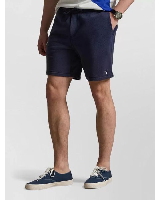Polo Ralph Lauren Blue Fleece Lounge Shorts Side And Back Pockets for men