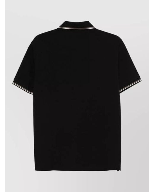 Emporio Armani Black Logo Polo Shirt Short Sleeve Contrast Collar for men