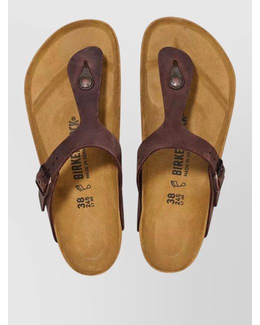 Birkenstock Brown Gizeh Open Toe Slip On Sandals