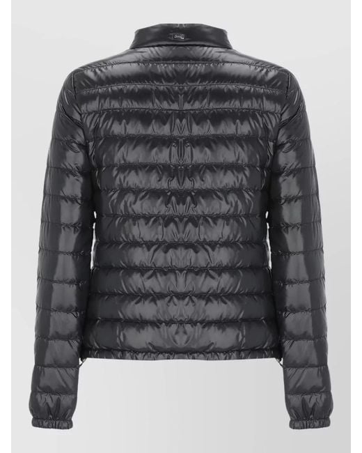 Herno Black Quilted Down Puffer Jacket High Neck