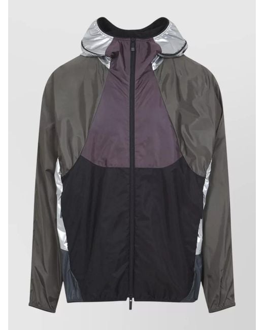 Moncler Gray Hooded Windbreaker Jacket for men