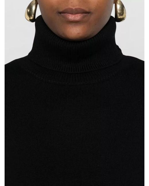 Totême Black Cashmere Merino Turtleneck Sweater Long Sleeves