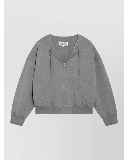 MM6 by Maison Margiela Gray Cotton Zip Sweatshirt