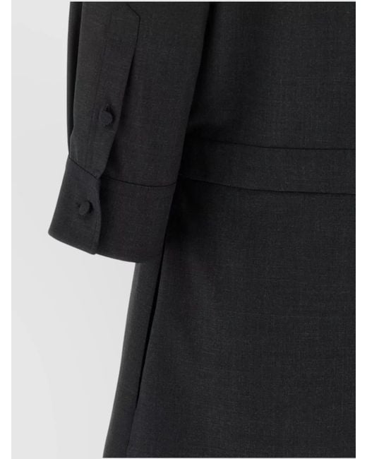 Gucci Black Virgin Wool Mini Shirt Dress