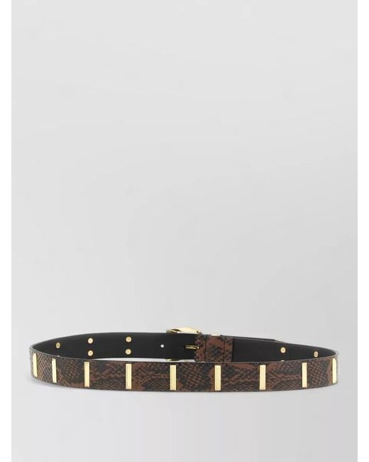 Pinko Gray Python Print Belt Adjustable Hardware