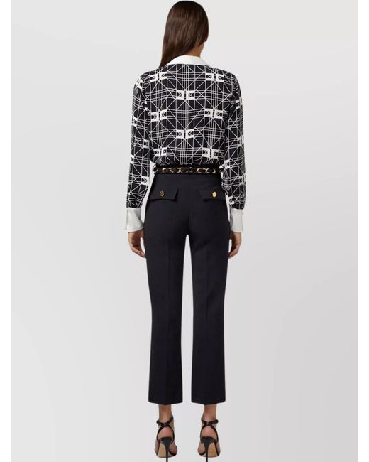 Elisabetta Franchi Black Silk Blouse