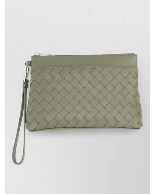 Bottega Veneta Green Leather Clutch Bag for men