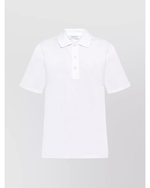 Lanvin White Cotton Piqué Regular-Fit Polo Shirt for men
