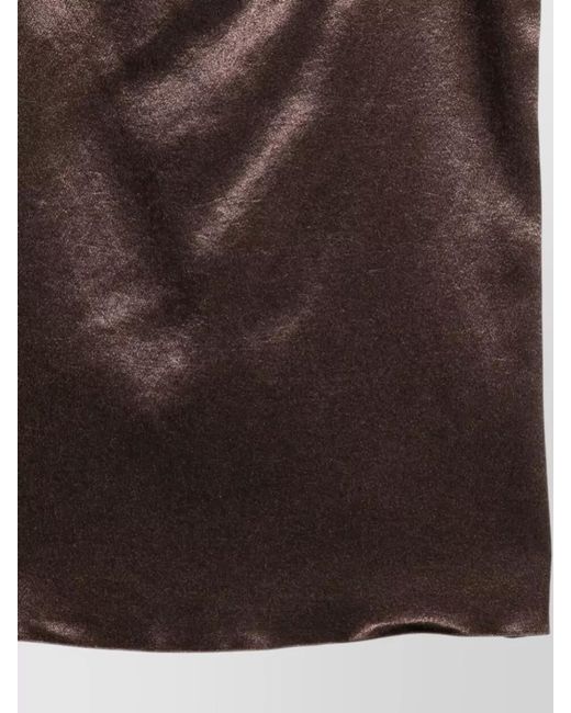 Alysi Brown Satin Top Back Tie Detail Straps