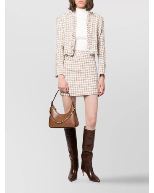 IRO Natural Gathered Tweed Mini Skirt