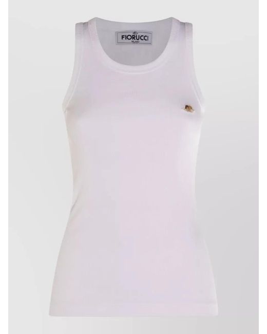 Fiorucci Pink Ribbed Sleeveless Knit Top Modern Cut