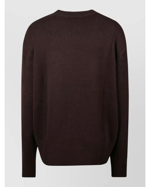 Frankie Shop Brown Rafaela Wool Sweater Crew Neck Shoulders