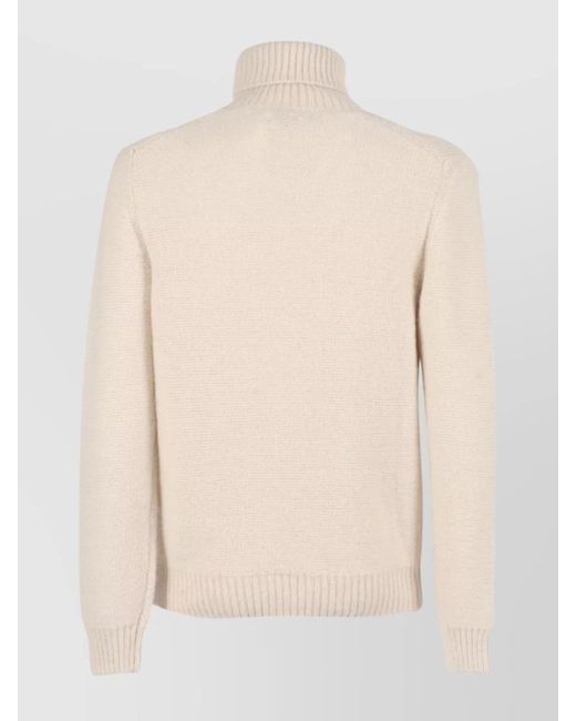 K-Way Natural Textured Turtleneck Cable Knit Sweater for men
