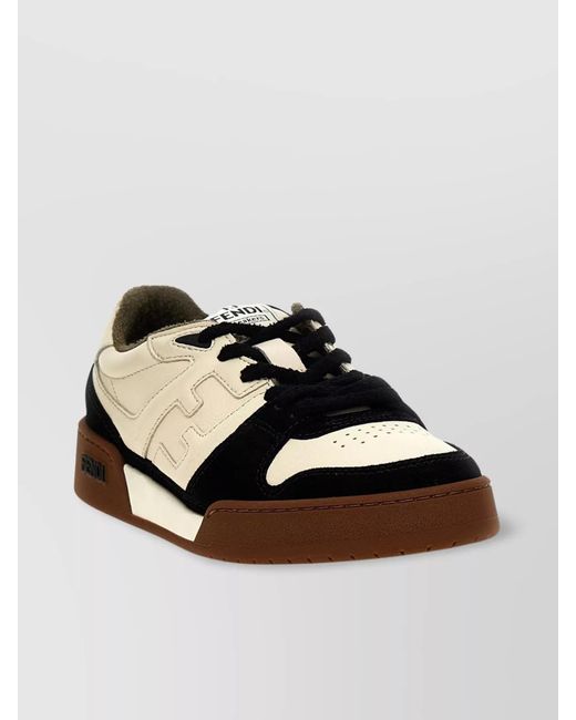 Fendi Metallic Leather Low-Top Sneakers for men