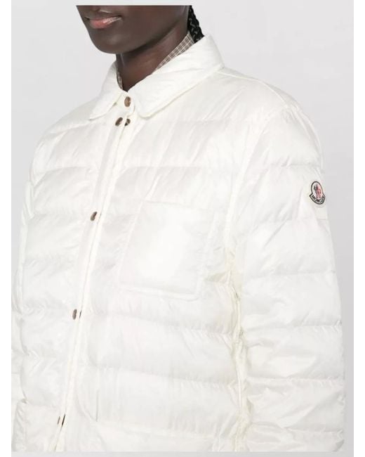 Moncler White Fouine Padded Collar Jacket Casual