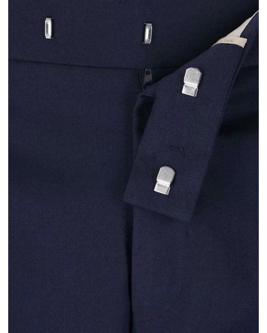 PT Torino Blue Straight-Leg Tailored Trousers for men
