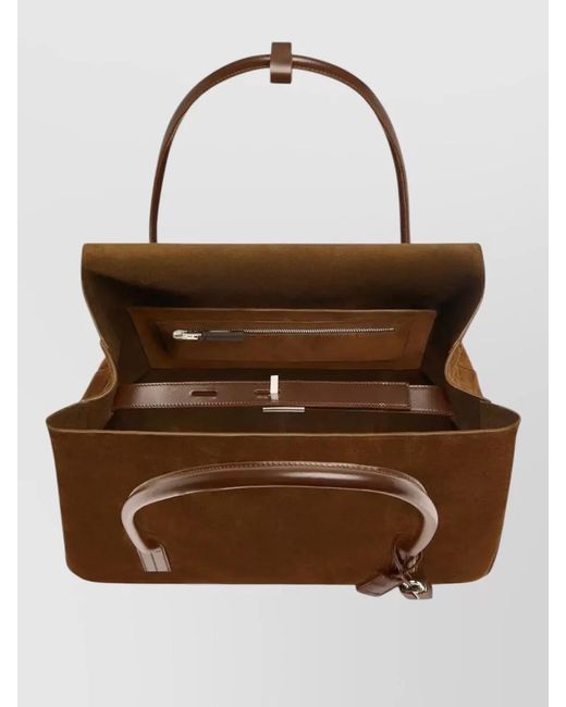 Tom Ford Brown Eclipse Large Suede Key Shoulder Bag