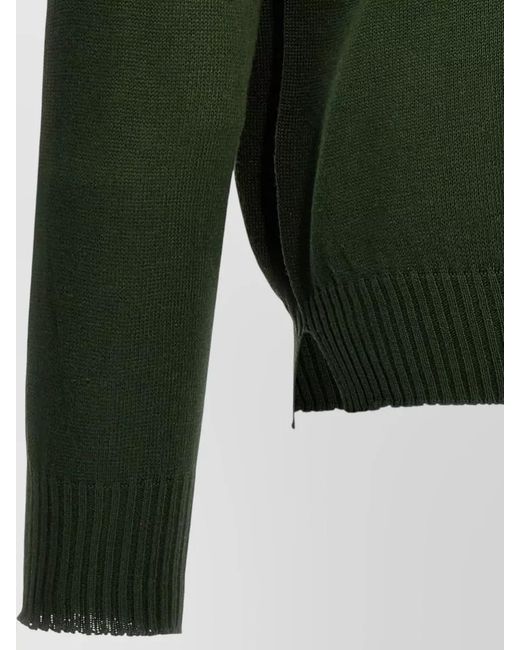 Ma'ry'ya Green Knitwear Crew Neck Long Sleeve Sweater for men