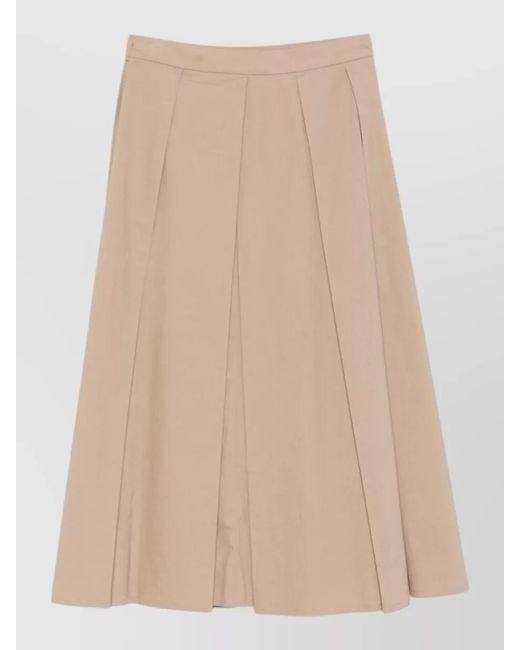 Emporio Armani Natural Cotton Pleated Long Skirt