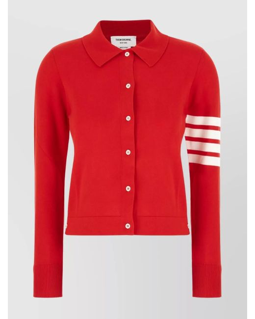 Thom Browne Red Cotton Polo Shirt