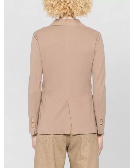 Circolo 1901 Pink Cotton Blazer Double Breasted Notch Lapels Pockets