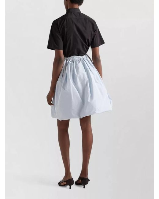 Prada Black Utility Poplin Shirt Short Sleeves Epaulettes
