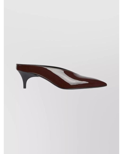 Gucci Brown Heeled Mules With Pointed Toe Design