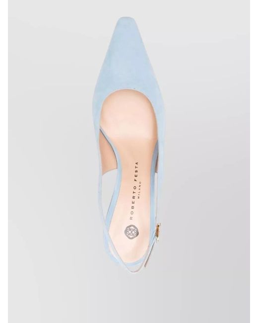 Roberto Festa White High Heel Slingback Square Toe Pumps