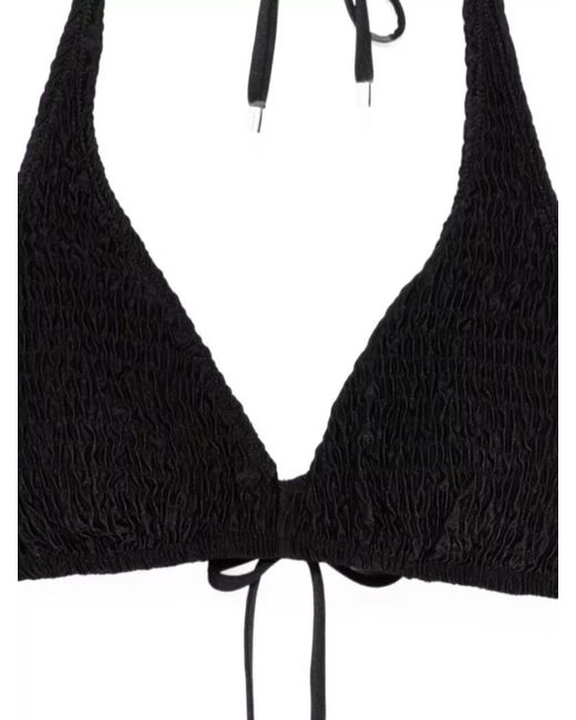 Emporio Armani Black Adjustable Strap Ruched Two Piece Swim Set