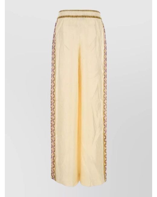 Zimmermann Natural Twill Luna Wide Leg Pant Side Detailing