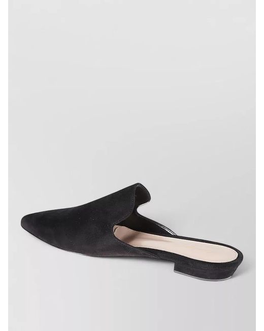 Gianvito Rossi Black Raja Pointed Toe Suede Mules Slide