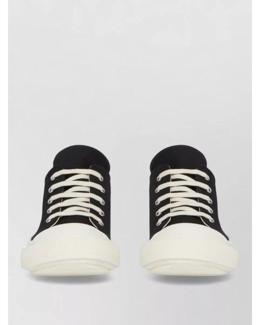 Rick Owens Black Denim Low-Top Sneakers for men