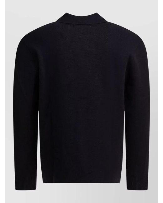 NN07 Blue Wool Polo Sweater for men
